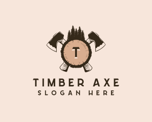 Wood Timber Axe logo design