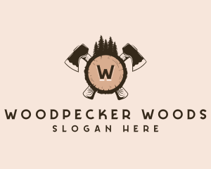 Wood Timber Axe logo design