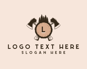 Lettermark - Forest Wood Axe logo design