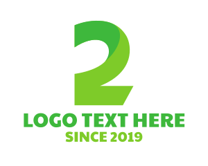 Vegan - Green Number 2 logo design