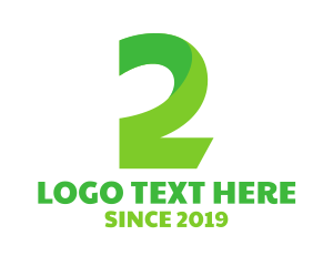 Number 2 - Green Number 2 logo design