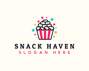 Popcorn Movie Food logo design