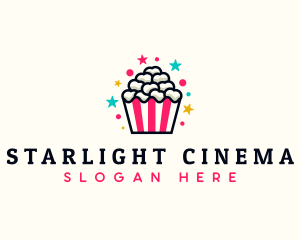 Popcorn Movie Food logo design