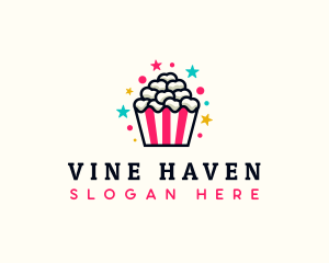 Popcorn Movie Food logo design