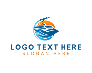 Tourist - Airplane Cruise Ship Travel logo design