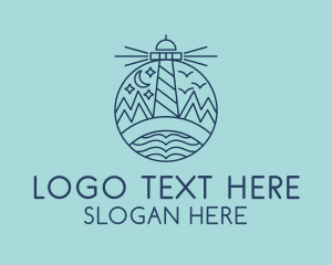 Travel - Pier Lighthouse Landmark logo design