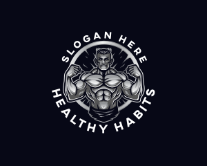 Strength Muscle Man logo design