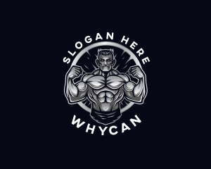 Fit - Strength Muscle Man logo design