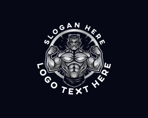Gym - Strength Muscle Man logo design