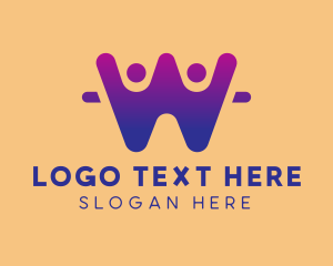 Coding - Tech People Letter W logo design