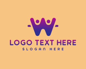 It Company - Tech People Letter W logo design