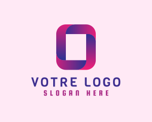 Digital Ribbon Letter O Logo