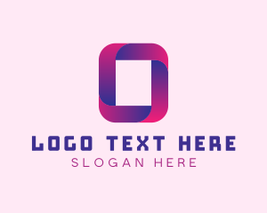 App - Digital Ribbon Letter O logo design