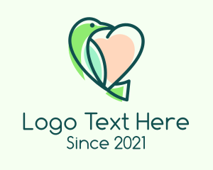 Valentine - Love Bird Heart logo design