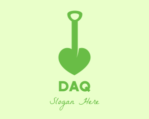 Garden - Green Shovel Heart logo design