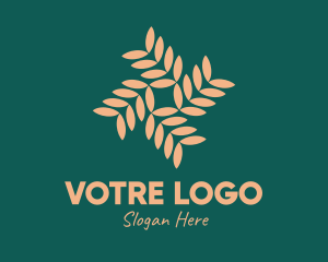 Leaf - Brown Vegetation Pattern logo design