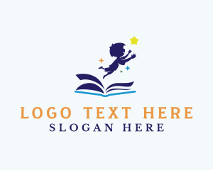 School - Child Kindergarten Book logo design
