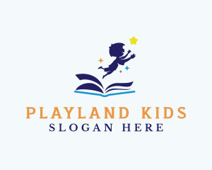 Child Kindergarten Book  logo design