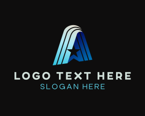 Shooting Star - Star Courier Logistics Letter A logo design