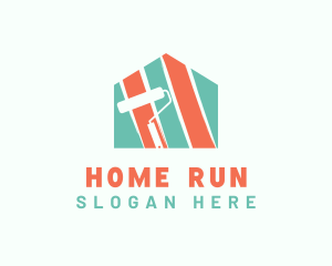 Home Paint Roller Painting logo design