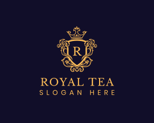 Ornate Royal Crown Shield logo design