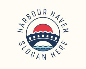 Harbour - Sunset Bridge Landmark logo design