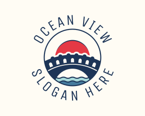 Pier - Sunset Bridge Landmark logo design