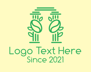 Coffee Farm - Natural Coffee Pillar logo design