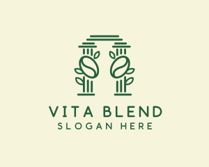 Natural Coffee Pillar logo design