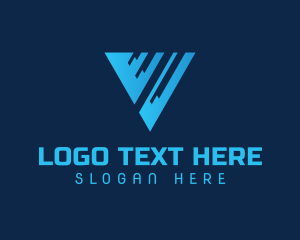 Software - Modern Cyber Tech Letter V logo design