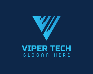 Modern Cyber Tech Letter V logo design