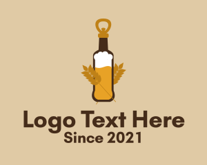 Draught Beer - Malt Beer Opener logo design