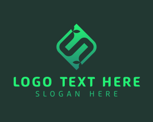 Vegetarian - Geometric Leaf Letter S logo design