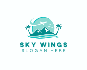 Mountain Airplane Travel logo design