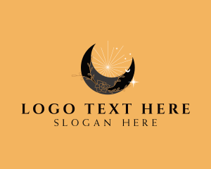 Elegant - Floral Moon Astronomy logo design