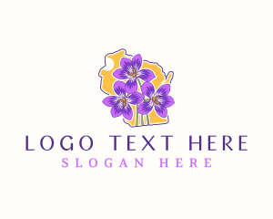 Map - Winconsin Wood Flower logo design