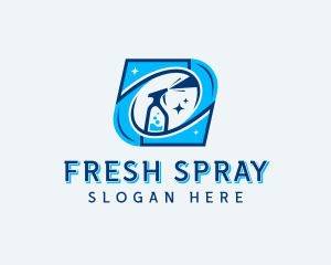 Spray Bottle Disinfection logo design