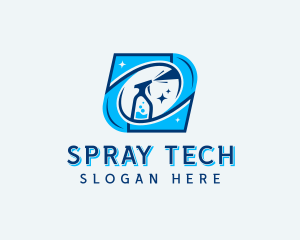 Spray Bottle Disinfection logo design