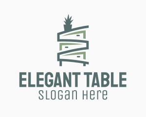 Minimalist Side Table Plant logo design