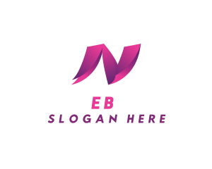 Gradient Courier Letter N Logo