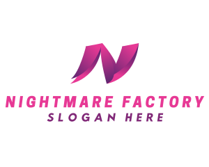 Gradient Courier Letter N logo design