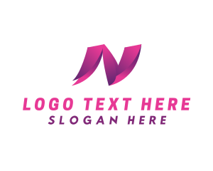 Gradient Courier Letter N Logo