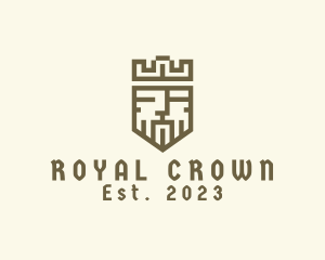 King - Pixel Medieval King Crown logo design