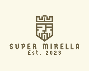 Pixel Medieval King Crown logo design