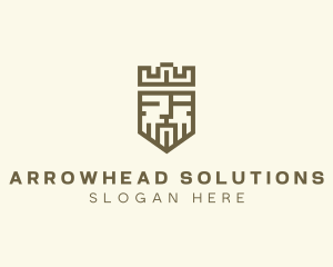 Pixel Medieval King Crown logo design