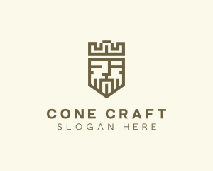 Pixel Medieval King Crown logo design