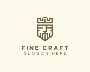 Pixel Medieval King Crown logo design