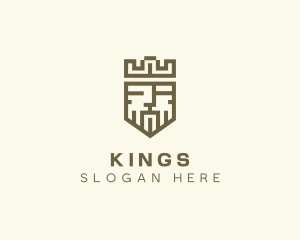 Pixel Medieval King Crown logo design