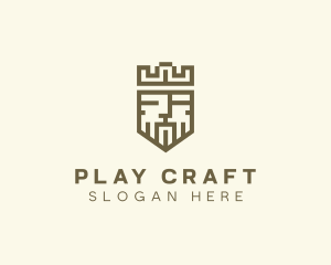 Pixel Medieval King Crown logo design