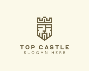 Pixel Medieval King Crown logo design